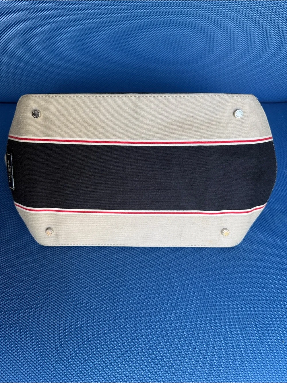 Kate Spade Black Cream & Red Striped Tote Bag | Classic Preppy handbag Purse